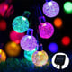 Instalatie Solara cu 50 Globuri Cristal Led lumina Multicolora
