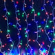 Instalatie de Craciun 3 M x 1 M, Perdea Ploaie Multicolor, 132 Leduri, 8 jocuri de lumini