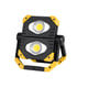 Lampa de lucru LED, 2 x 9.5 W, Cob acumulator 3.7 V, 5 Ah, magnet, galben/negru