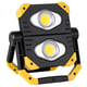 Lampa de lucru LED, 2 x 9.5 W, Cob acumulator 3.7 V, 5 Ah, magnet, galben/negru