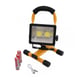 Lampa de lucru LED, 2x COB 30W, acumulator 3x 18650, suport prindere, negru/galben