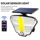 Lampa solara LED cu senzor de miscare si telecomanda,160 x LED, 400 lm, IP 65, 3 surse de iluminare