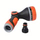 Set pistol pentru stropit, cu 8 functii, reglabil, 5 piese, ergonomic, pentru udat/stropit, plastic, Negru/Portocaliu