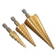 Set 3 burghie in trepte pentru metal, 4-32mm