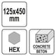 Dalta Lata pentru Beton, 125mm Hex Yato YT-47372