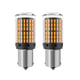 Set 2 becuri LED auto, PY21W BAU15S (1156) pentru pozitie america, 144SMD, lumina portocalie