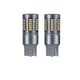 Set 2x Becuri Auto, Led T20, 25w, 1000lm, lumina portocalie, 12-24v, 84 smd, fara polaritate, canbus