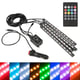 Kit 4 Benzi LED RGB Autoadezive cu Telecomanda si Functie Sonora, 12 Leduri