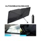 Parasolar auto pliabil pentru parbriz masina, in forma de umbrela, rezistent UV, 145 x 79 cm, negru, Miromoto®