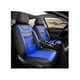 Set Huse Scaune Auto, Universale, 11 Piese, Fata Spate, Textil cu Imitatie Piele, Albastru cu Negru