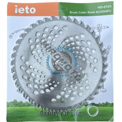 Disc motocoasa pentru tuns iarba, otel, 40 dinti cu vidia, 230x25.4 mm, ondulat, Ieto Professional HD-0101