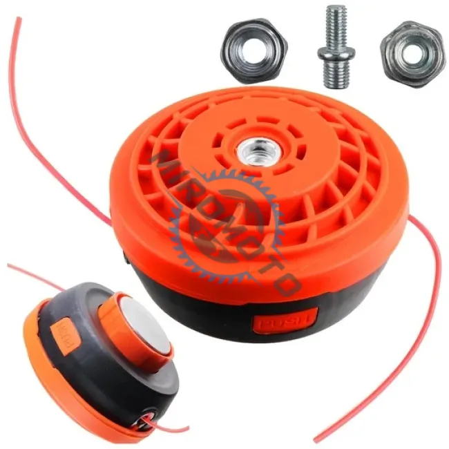 Cap tambur / mosor universal pentru motocoasa cu fir, buton metal cu portocaliu, 3 piese Cap tambur / mosor universal pentru motocoasa cu fir, buton metal cu portocaliu, 3 piese