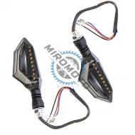 Set 2 semnalizari moto cu led 12V, semnalizare galbena si pozitie alba