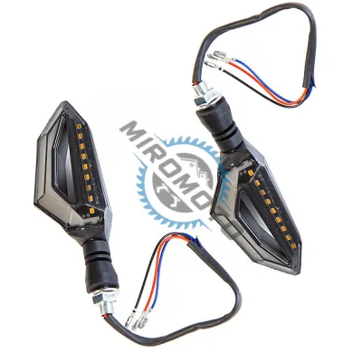 Set 2 semnalizari moto cu led 12V, semnalizare galbena si pozitie alba