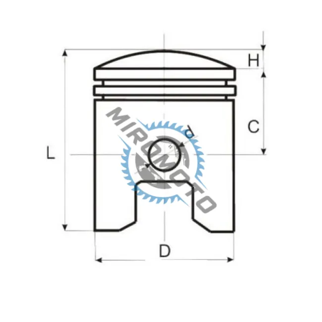 Kit piston scuter Yamaha TZR DTR 125cc 2T, 56 mm