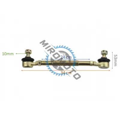 Bieleta directie cu capete de bara ATV 110cc - 250cc, M10, 240/340mm Bieleta directie cu capete de bara ATV 110cc - 250cc, M10, 240/340mm