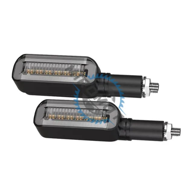 Set 2 semnalizari moto cu led 12V, semnalizare galbena și pozitie, brat cauciuc