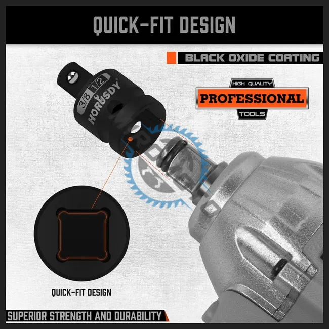 Trusa 5 piese adaptor impact, 1/4 - 1/2 - 3/8 - 3/4, Horusdy® SDY 8700