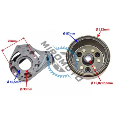 Magnetou / stator aprindere + Volanta Atv 110cc Magnetou / stator aprindere + Volanta Atv 110cc