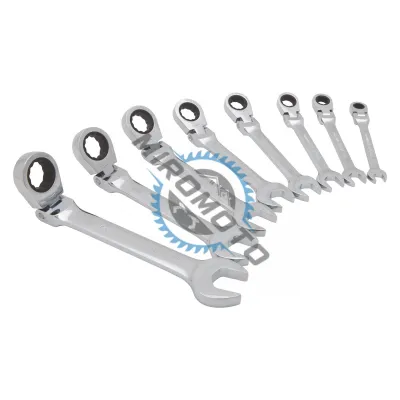 Set 7 chei combinate cu clichet cu cap flexibil, 8-19mm Set 7 chei combinate cu clichet cu cap flexibil, 8-19mm