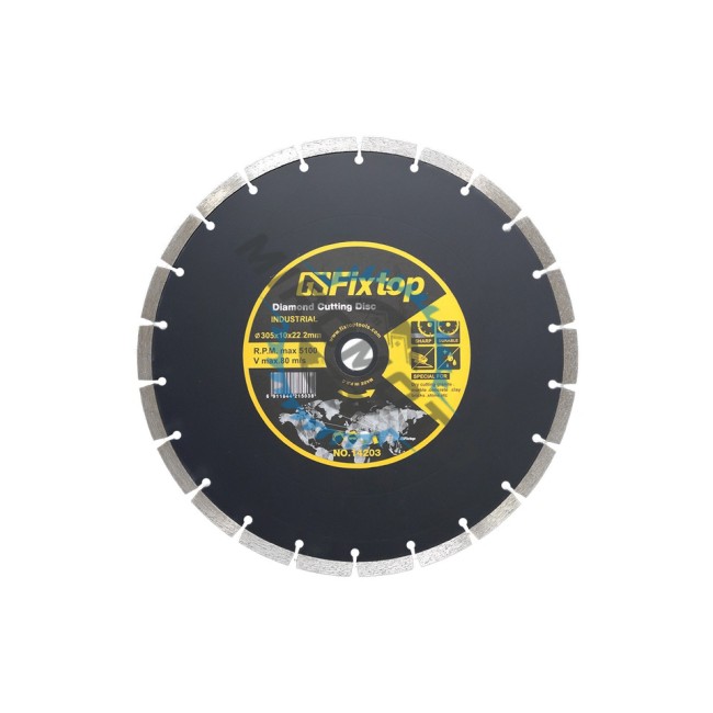 Disc diamantat, cu segmente, pentru debitare materiale de constructii, GS Fixtop, 230 x 22.2 x 7.5 mm