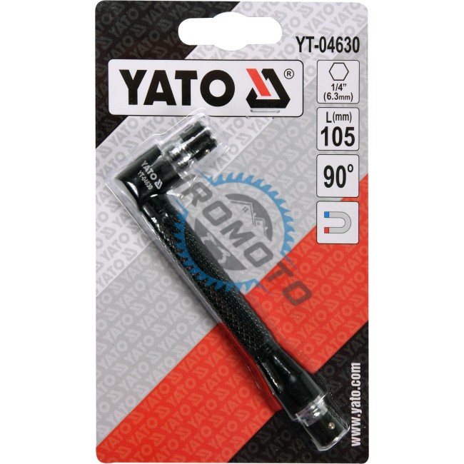 Prelungitor magnetic, Yato YT-04630, 90⁰, 1/4", lungime 105mm, CR-V
