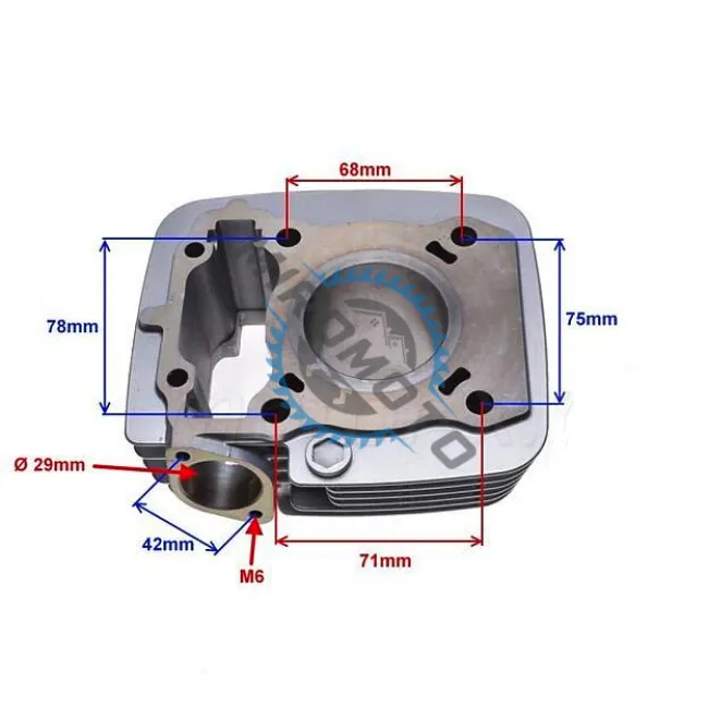 Set motor / kit cilindru Honda CB 125 / CBF 125 125cc 2T, 52.4 mm, racire pe aer