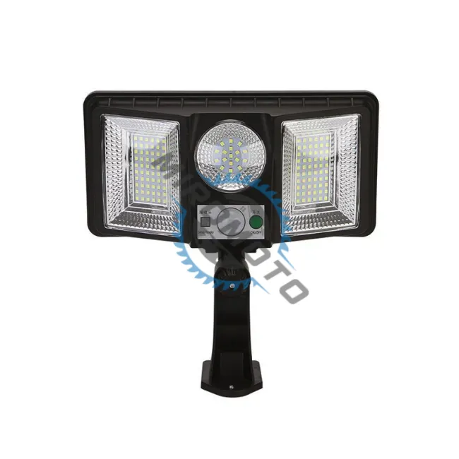 Lampa solara LED cu senzor de miscare si telecomanda, 50 W, IP 65, 3 surse de iluminare