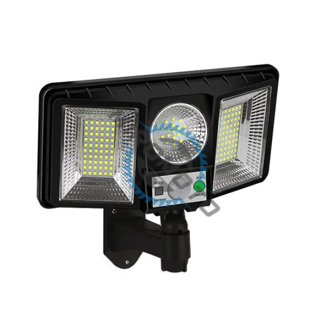 Lampa solara LED cu senzor de miscare si telecomanda, 50 W, IP 65, 3 surse de iluminare