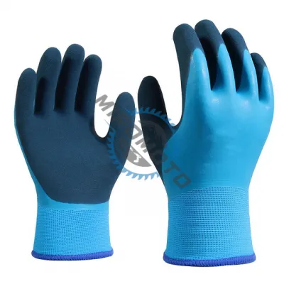 Manusi groase de iarna, protectia muncii, pentru temperaturi joase sau frig, albastre cu degete negre, marimea 10 Manusi groase de iarna, protectia muncii, pentru temperaturi joase sau frig, albastre cu degete negre, marimea 10