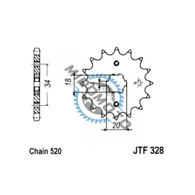 Pinion transmisie fata ATV, Motociclete, pas lant 520, 12 dinti, Interior 18/20mm Pinion transmisie fata ATV, Motociclete, pas lant 520, 12 dinti, Interior 18/20mm