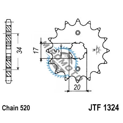 Pinion transmisie fata ATV Honda TRX 200 SX Fourtrax 86-88, Interior 17/20mm Pinion transmisie fata ATV Honda TRX 200 SX Fourtrax 86-88, Interior 17/20mm