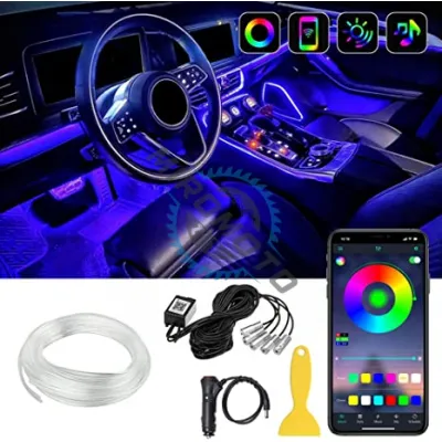 Banda Smart RGB luminoasa pentru interiorul masinii, Lumini controlabile prin aplicatie Banda Smart RGB luminoasa pentru interiorul masinii, Lumini controlabile prin aplicatie