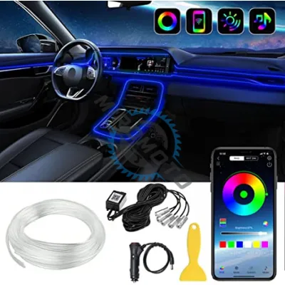 Banda Smart RGB luminoasa pentru interiorul masinii, Lumini controlabile prin aplicatie Banda Smart RGB luminoasa pentru interiorul masinii, Lumini controlabile prin aplicatie