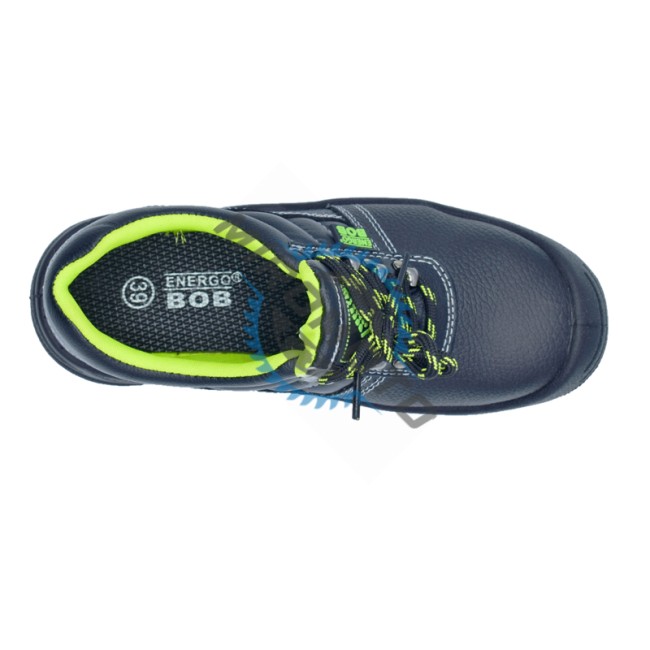 Pantofi de protectie BOB S3, cu bombeu metalic, piele neagra, S3 SRC, marimea 42