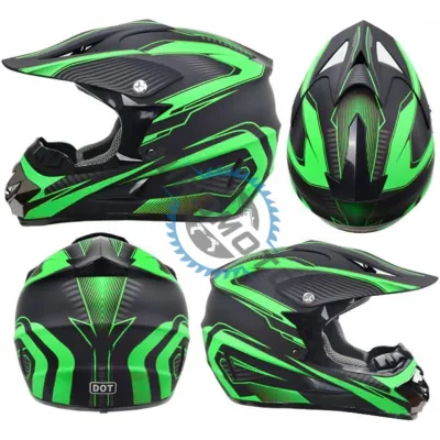 Casca cross Atv, Enduro, FGN, culoare culoare negru-verde, marimea S (55-56)