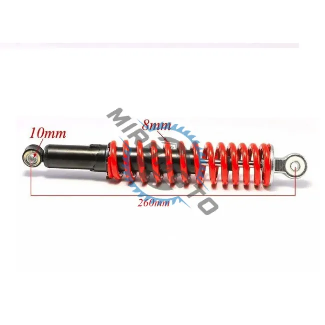 Amortizor ATV, moto scuter, prindere bucsa - bucsa 260 mm, rosu