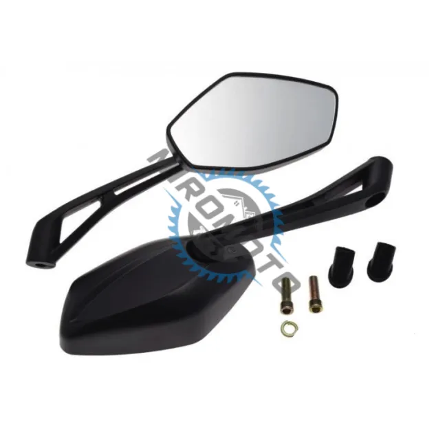 Set oglinzi moto si ATV, filet M8x1.25, model romb, culoare negru