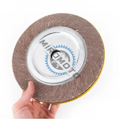 Disc perie lamelar smirghel, 200mm, polizor, suport metalic, diametru ax 25mm