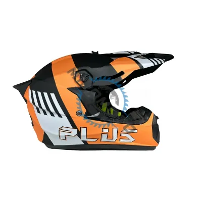 Casca cross Atv, Enduro FGN PLUS, culoare negru/portacaliu, marimea L (59-60)