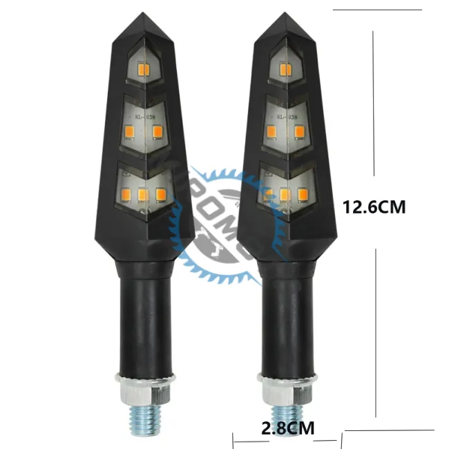 Set 2 semnalizari moto cu led 12V, semnalizare galbena, KL038