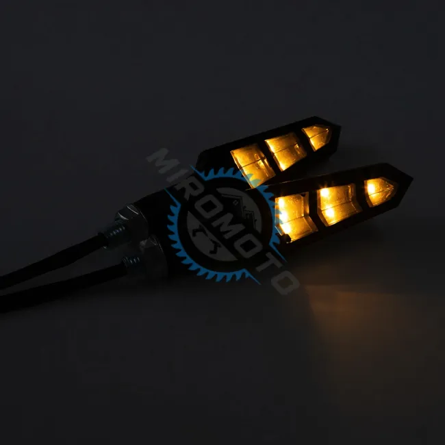 Set 2 semnalizari moto cu led 12V, semnalizare galbena, KL038