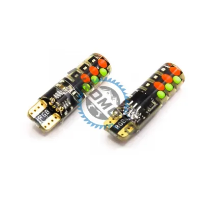 Set 2 Becuri LED RGB Auto, Cu Telecomanda, Invelis Silicon, Soclu T10, 12V, 6W Set 2 Becuri LED RGB Auto, Cu Telecomanda, Invelis Silicon, Soclu T10, 12V, 6W