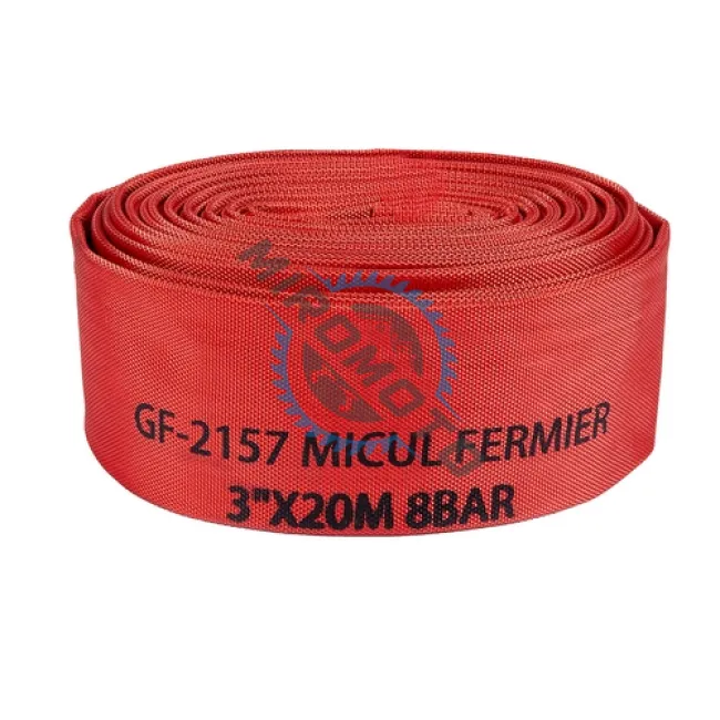 Furtun de irigat tip pompier, 3 TOLI ( 75mm ), lungime 20 m, presiune 8 bari, Micul Fermier GF-2157