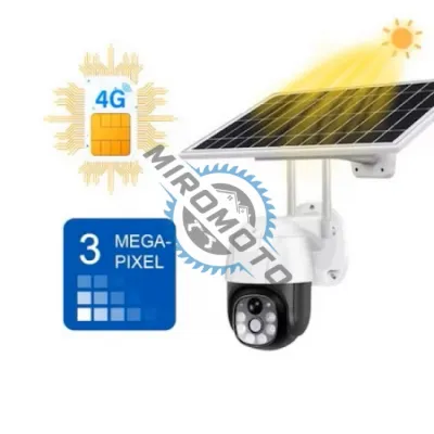 Camera de supraveghere 355° cu panou solar 6W, 4G SIM Slot, 3MP HD, impermeabil, alarma Camera de supraveghere 355° cu panou solar 6W, 4G SIM Slot, 3MP HD, impermeabil, alarma