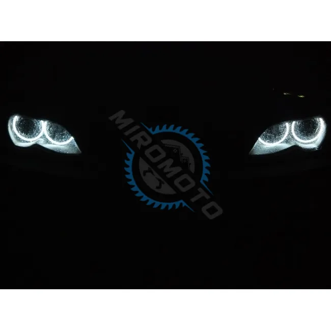 Kit Angel Eyes, Compatibil BMW Seria 3 E46, Far Fara Lupa, Lumina Alb Rece