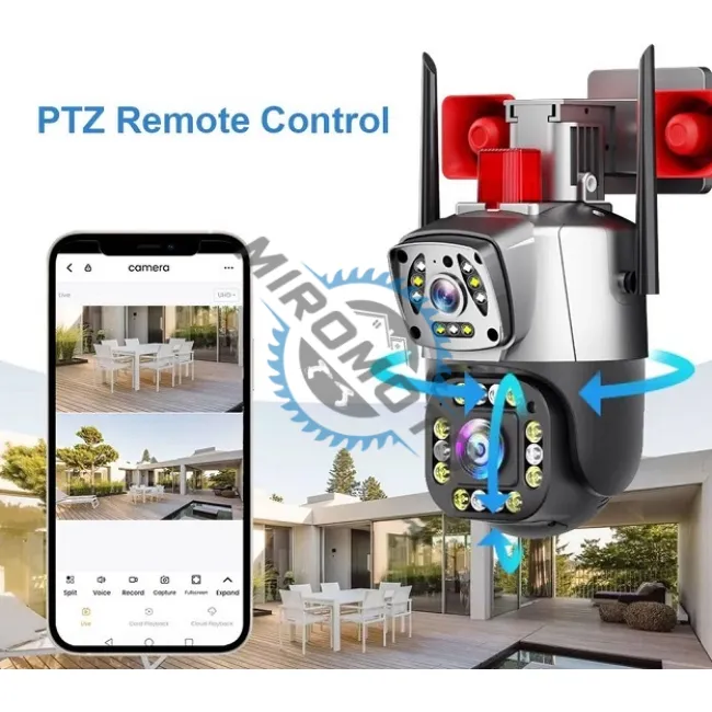 CAMERA DE SUPRAVEGHERE WIFI, DUBLA, 6MP, SENZOR MISCARE, ALARMA, NIGHT VISION, 355°