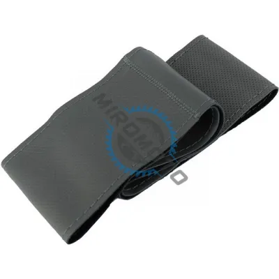 Husa Volan Cu Ac si Ata, Piele, Marime: M, Cusatura Gri, Universala Husa Volan Cu Ac si Ata, Piele, Marime: M, Cusatura Gri, Universala