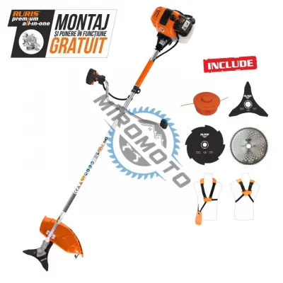 Motocoasa pe benzina RURIS DAC 510, 2 timpi, 62 CC, 3.5 CP, 5 accesorii incluse Motocoasa pe benzina RURIS DAC 510, 2 timpi, 62 CC, 3.5 CP, 5 accesorii incluse
