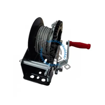 Troliu manual 2500 LBS (1133 Kg) cablu din otel, lungime 10m, frana activa cu clichet, Dragon Winch DWK25LINA